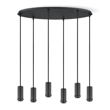 Home Sweet Home Ovale Zwart Metalen Hanglamp 6L - 60/22/137.5 cm