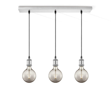 Home Sweet Home hanglamp chroom vintage LED 3L G95 dimbaar E27 rook