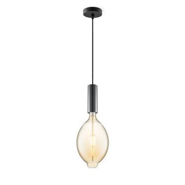 Home Sweet Home hanglamp zwart Saga Ovaal - G125 - dimbaar E27 amber