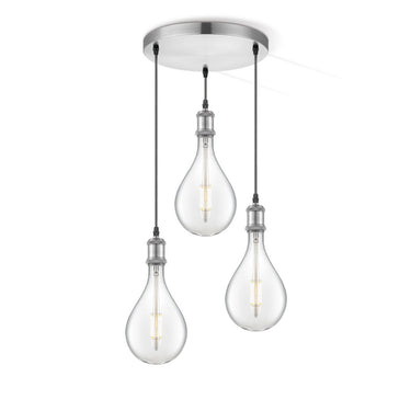 Home Sweet Home hanglamp chroom rond Pear 3L G160 dimbaar E27 helder