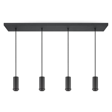 Home Sweet Home Stijlvolle 4-lichts Plafondkap Zwart Rechthoekig