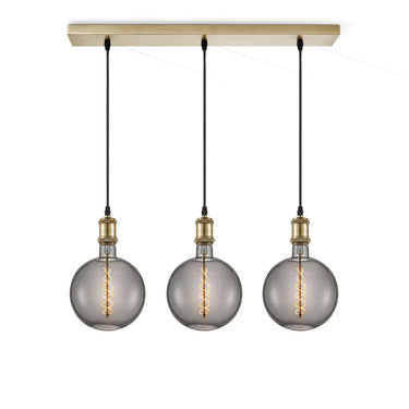 Home Sweet Home hanglamp vintage - 3 LED lamp G180 - dimbaar E27 rook