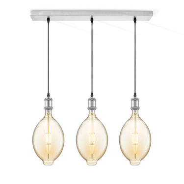 Home Sweet Home hanglamp vintage Ovaal 3L G125 dimbaar E27 amber