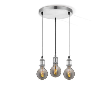 Home Sweet Home hanglamp chroom vintage rond 3L G125 dimbaar E27 rook