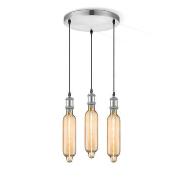 Home Sweet Home hanglamp chroom rond Tube 3L G125 dimbaar E27 amber