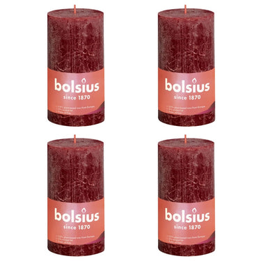 Bolsius Stompkaarsen Shine 4 st rustiek 130x68 mm