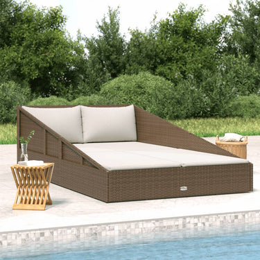 Tuinbed 110x200 cm poly rattan bruin