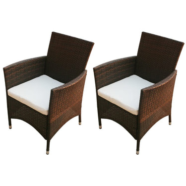 Chaises de jardin lot de 2 Résine tressée Marron