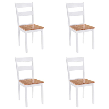 Esszimmerstühle 6 Stk. Weiß Massivholz Gummibaum