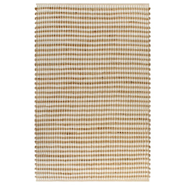 Vloerkleed 120x180 cm handgeweven jute naturel en wit