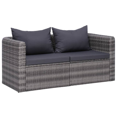 4-piece lounge set with cushions poly rattan gray
