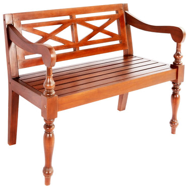Bank Batavia 123 cm solid mahogany wood