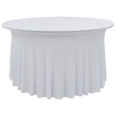 Nappes élastiques de table avec jupon 2 pcs 180x74 cm Blanc