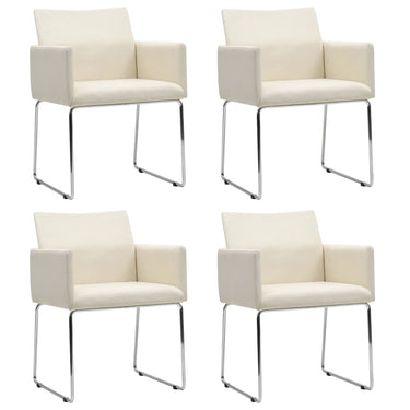 Chaises de salle à manger 2 pcs tissu aspect lin blanc