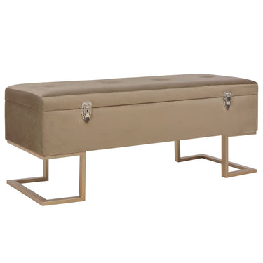 Bench with storage compartment 105 cm velvet