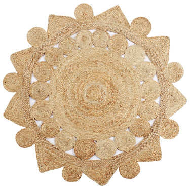 Vloerkleed handgemaakt 90 cm gevlochten jute