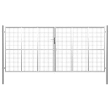 Gartentor Verzinkter Stahl 415 x 225 cm Silbern