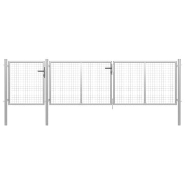 Gartentor Stahl 400x75 cm Silbern