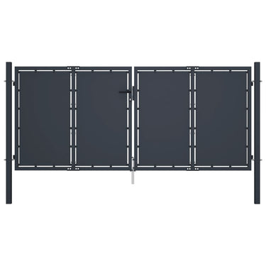 Gartentor Stahl 300 x 125 cm Anthrazit