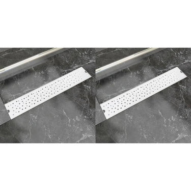 Lineare Duschrinnen 2 Stk. Blasen 630 x 140 mm Edelstahl