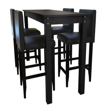 Bar table with 2 black bar stools