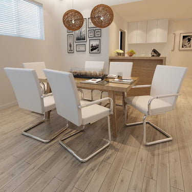 Eetkamerstoelen 2 st kunstleer wit