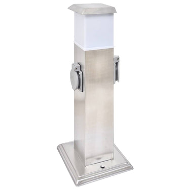 Buitenstopcontact op zuil met lamp ()