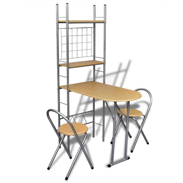 3-piece foldable dining corner with storage rack MDF steel