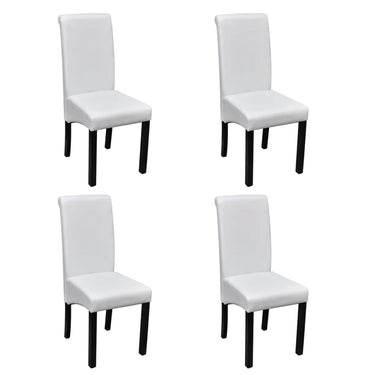 Chaises de salle à manger 4 pcs en cuir artificiel blanc