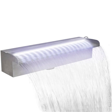 Lame d'eau rectangulaire à LED 45 cm en acier inoxydable pour piscine