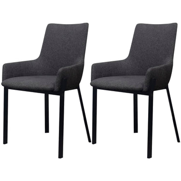 Chaises à manger lot de 2 gris foncé tissu