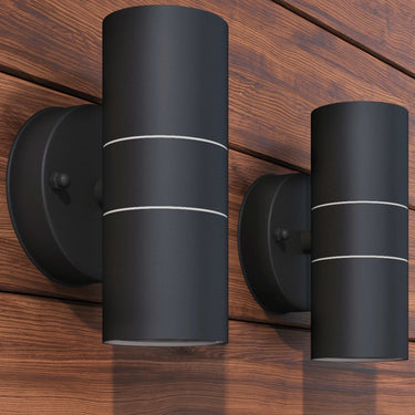 LED Außenwandleuchten 2 Stk. Edelstahl Abwärtsstrahlend