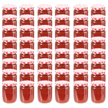 Marmeladengläser mit Weißem/Rotem Deckel 48 Stk. 230 ml