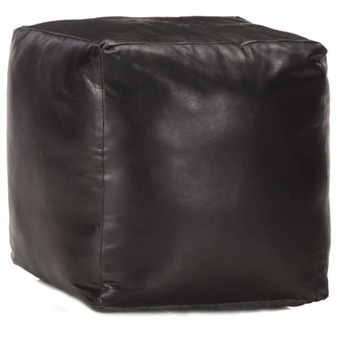 Pouf Schwarz 40 x 40 x 40 cm Echtes Ziegenleder