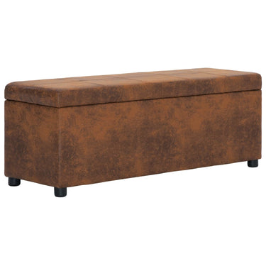 Bench with storage compartment 116 cm faux suede