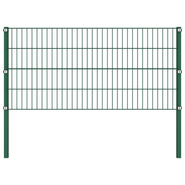 Schuttingpaneel met palen 1,7x0,8 m ijzer groen