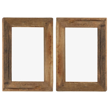 Fotolijsten 2 st 30x40 cm massief gerecycled hout en glas