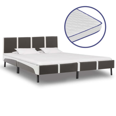 Bed with memory foam mattress faux leather 180x200 cm
