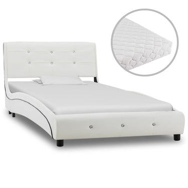 Bed with faux leather mattress 160x200 cm