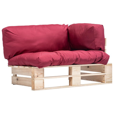 Outdoor-Sofa Paletten mit Kissen in Rot Kiefernholz