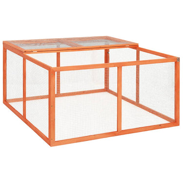 Kaninchenstall 124x120x60 cm Massivholz Tanne