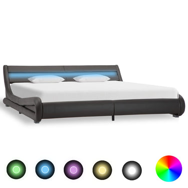 Bedframe met LED kunstleer 100x200 cm