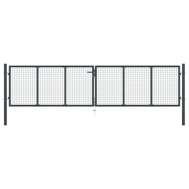 Mesh-Gartentor Verzinkter Stahl 400 x 125 cm Grau