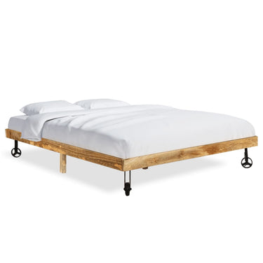 Bedframe solid mango wood 200x200 cm