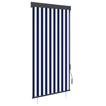 Rolgordijn voor buiten 100x250 cm blauw en wit