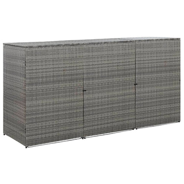 Conteneur de rangement triple 229x78x120 cm poly rotin anthracite