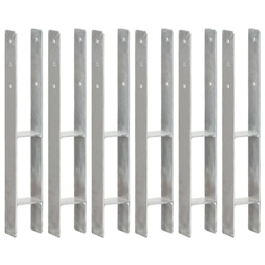 Pfostenträger 6 Stk. Silbern 8×6×60 cm Verzinkter Stahl