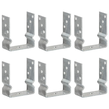 Pfostenträger 6 Stk. Silbern 7×6×15 cm Verzinkter Stahl