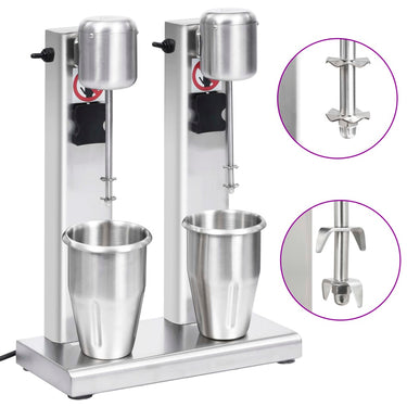 Milchshake-Mixer mit zwei Bechern Edelstahl 2 L