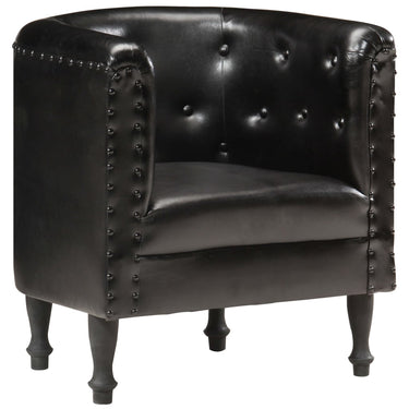 Chaise cabriolet noir cuir véritable